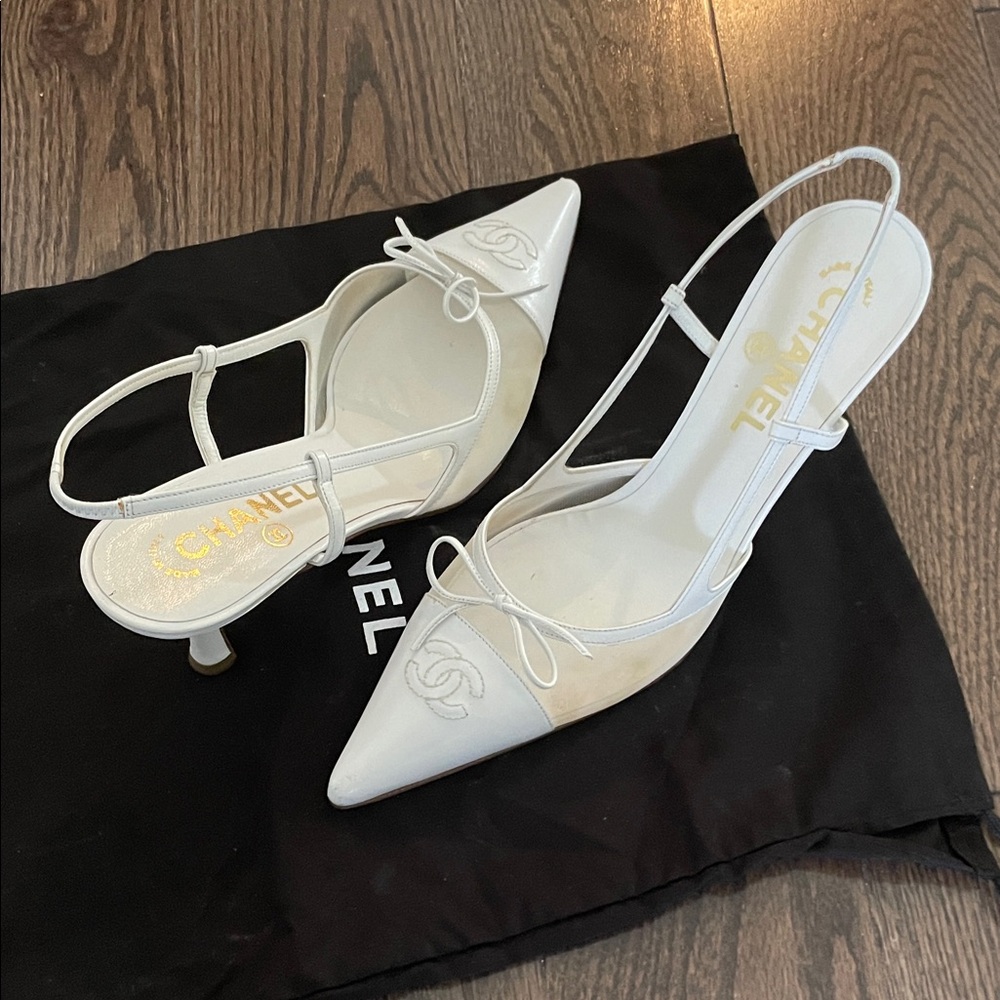 CHANEL White and Cream Women's Heels